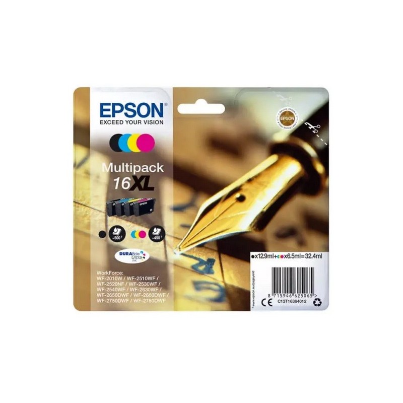 Multipack haute capacité Epson pour WorkForce WF-2010w / WF-2520nf ... (N°16XL - Plume), Toner Express : achat en ligne de Multi