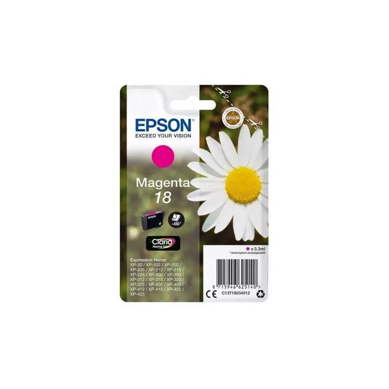 Cartouche magenta EPSON pour Expression Home XP-205 / XP-30 ... (N°18), Toner Express : achat en ligne de Cartouche magenta EPSO