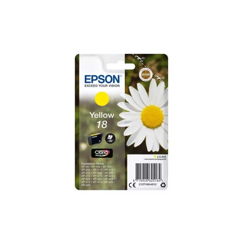Cartouche jaune EPSON pour Expression Home XP-205 / XP-30 ... (N°18), Toner Express : achat en ligne de Cartouche jaune EPSON po