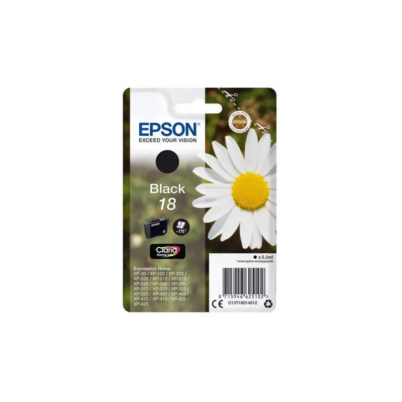Cartouche noire EPSON pour Expression Home XP-205 / XP-30 ... (N°18), Toner Express : achat en ligne de Cartouche noire EPSON po