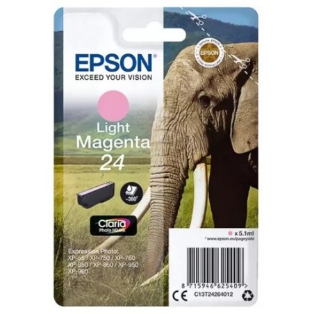 Cartouche magenta clair éléphant Epson série 24 pour expresssion photo XP750 / XP850, Toner Express : achat en ligne de Cartouch