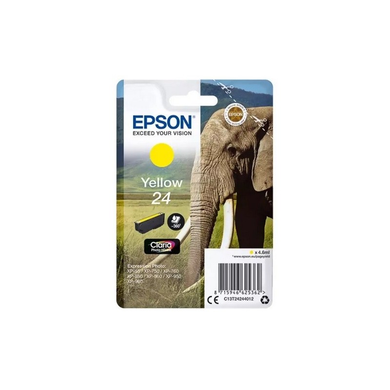 Cartouche jaune éléphant Epson série 24 pour expresssion photo XP750 / XP850, Toner Express : achat en ligne de Cartouche jaune 