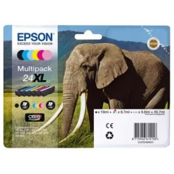 Multipack éléphant de 6 cartouches Epson série 24XL pour expresssion photo XP750 / XP850, Toner Express : achat en ligne de Mult