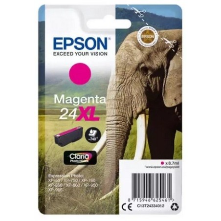 Cartouche magenta XL éléphant Epson série 24XL pour expresssion photo XP750 / XP850, Toner Express : achat en ligne de 