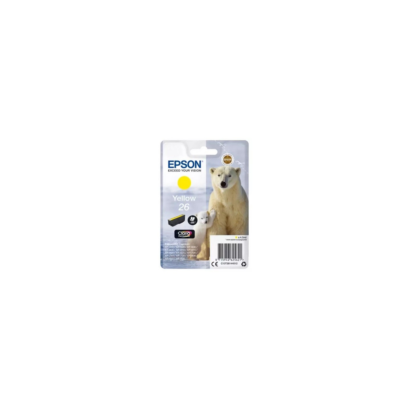 Cartouche jaune EPSON pour Expression Home XP-600... (N°26) (ours), Toner Express : achat en ligne de Cartouche jaune EPSON pour