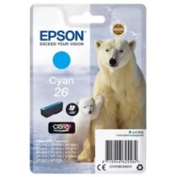 Cartouche cyan EPSON pour Expression Home XP-600... (N°26) (ours), Toner Express : achat en ligne de Cartouche cyan EPSON pour E