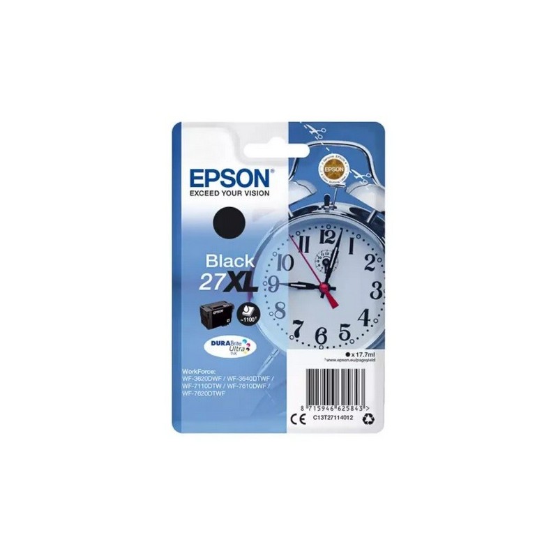 Cartouche d'encre noire XL Epson pour WorkForce 3620/ 3640/7620DTWF .. (n°27XL) (réveil), Toner Express : achat en ligne de Cart