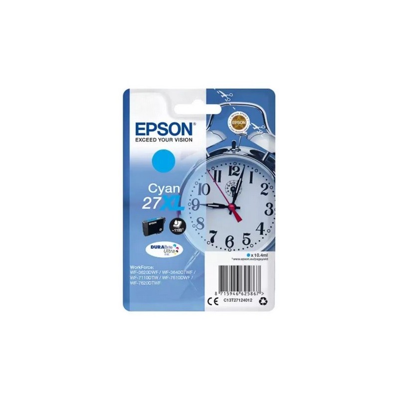 Cartouche d'encre cyan XL Epson pour WorkForce WorkForce 3620/ 3640/7620DTWF .. (n°27XL) (réveil), Toner Express : achat en lign