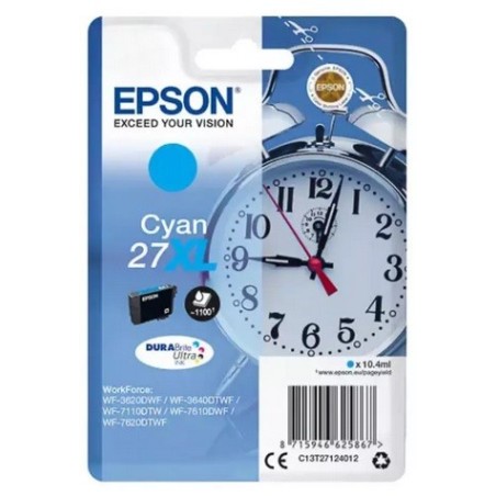 Cartouche d'encre cyan XL Epson pour WorkForce WorkForce 3620/ 3640/7620DTWF .. (n°27XL) (réveil), Toner Express : achat en lign