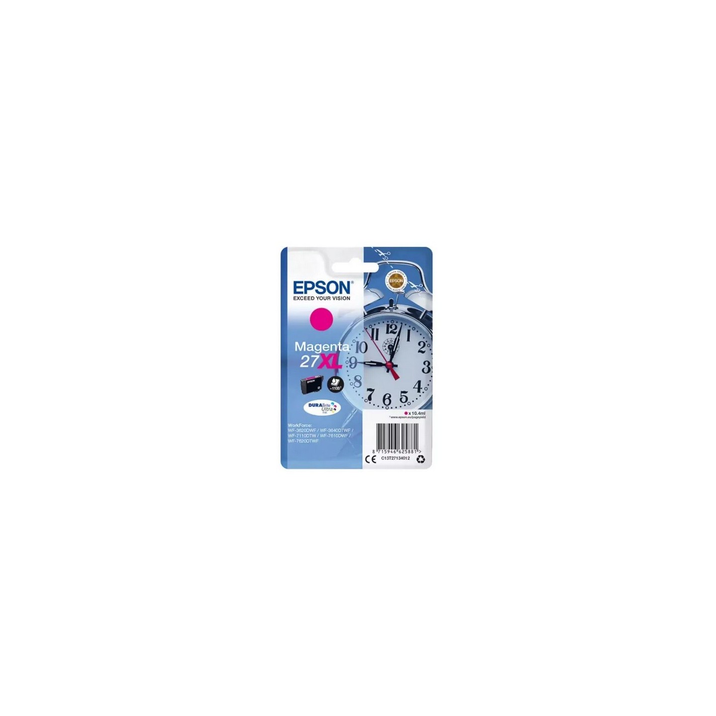 Cartouche d'encre magenta XL Epson pour WorkForce WorkForce 3620/ 3640/7620DTWF .. (n°27XL) (réveil), Toner Express : achat en l