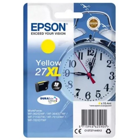 Cartouche d'encre jaune XL Epson pour WorkForce WorkForce 3620/ 3640/7620DTWF .. (n°27XL) (réveil), Toner Express : achat en lig