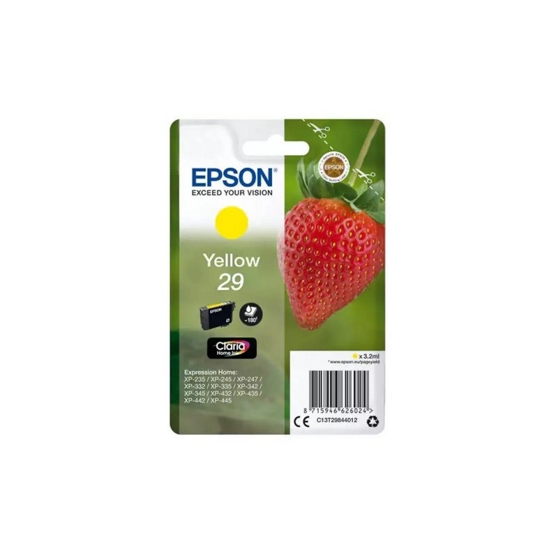 Cartouche Jaune Epson pour Expression Home XP-235 / XP332 / XP-432 ... (n°29 - fraise), Toner Express : achat en ligne de Cartou