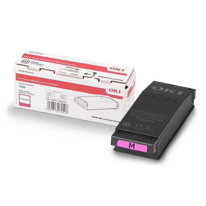Cartouche toner Oki Original - Magenta - 6000 Pages pour C650dn, C651dn