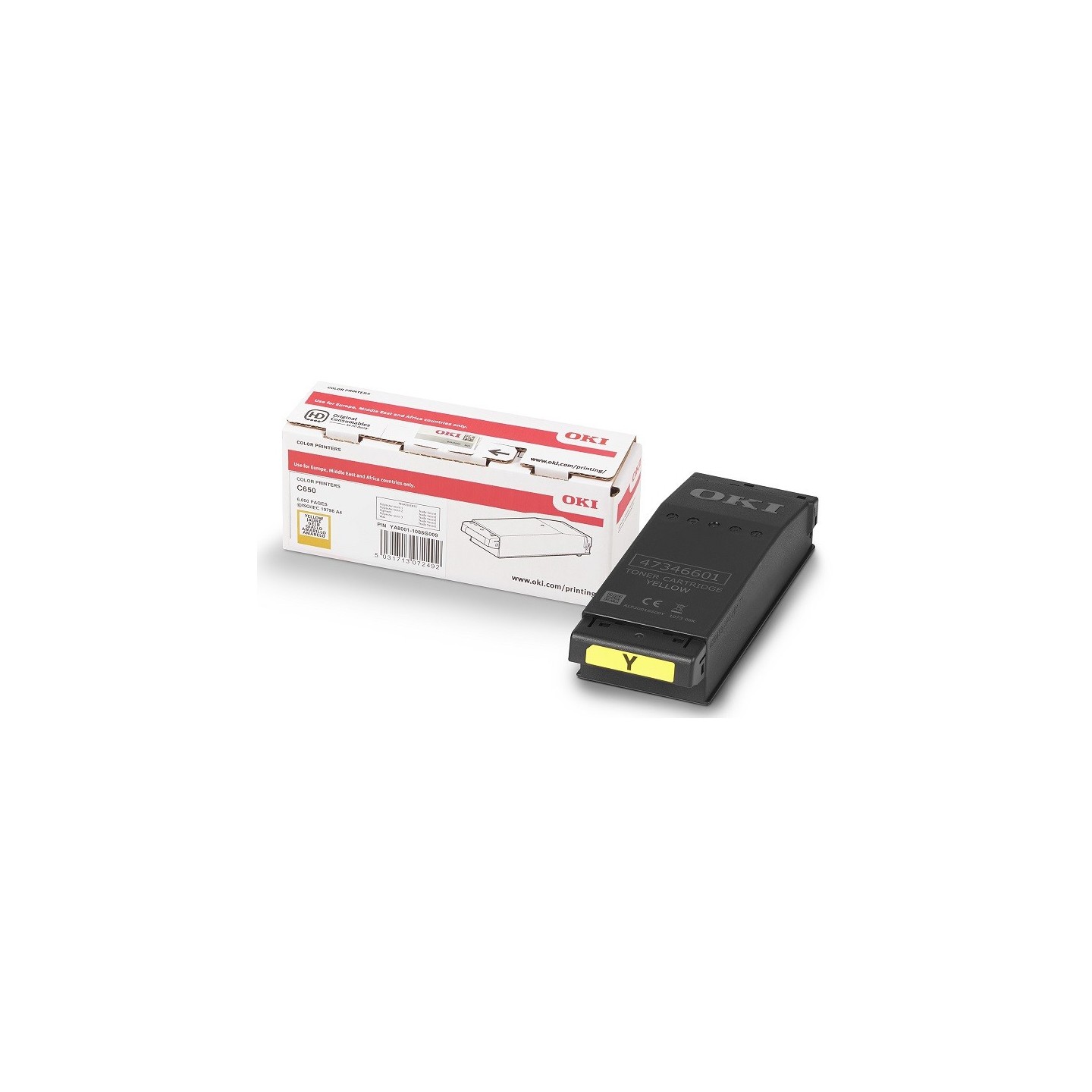 Cartouche toner Oki Original - Jaune - 6000 Pages pour C650dn, C651dn