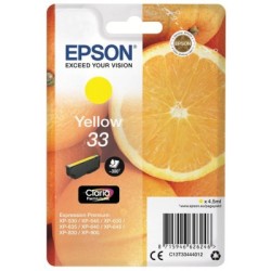 Cartouche Jaune Epson pour Expression Premium XP-630 / XP-830  ... (n°33 - orange), Toner Express : achat en ligne de Cartouche 