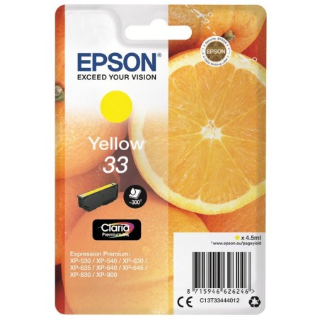 Cartouche Jaune Epson pour Expression Premium XP-630 / XP-830  ... (n°33 - orange), Toner Express : achat en ligne de Cartouche 