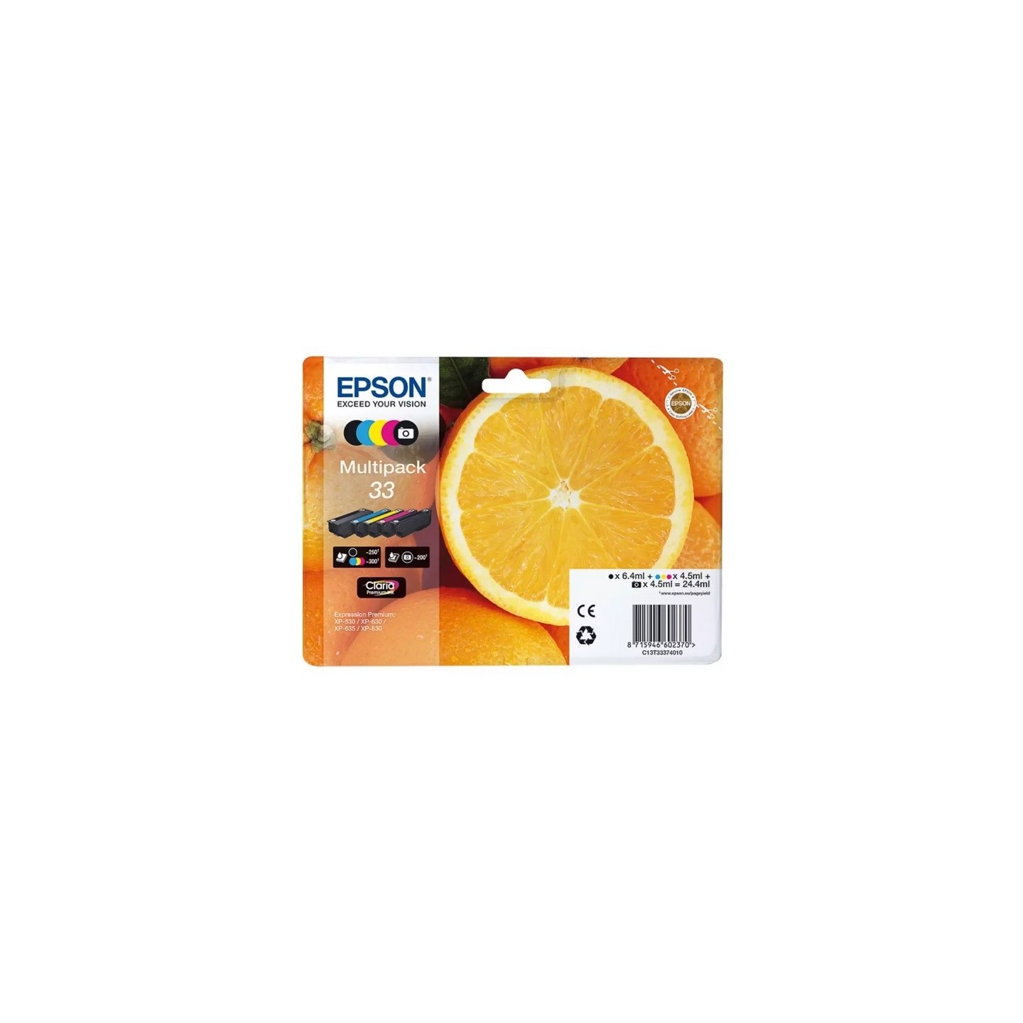 Multipack  5 couleurs pour Expression Premium XP-630 / XP-830  ... (n°33 - orange), Toner Express : achat en ligne de Multipack 