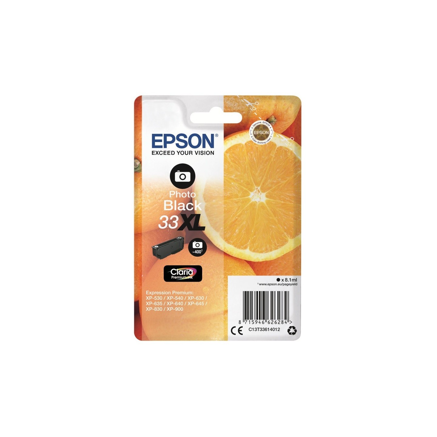 Cartouche Noire Epson Haute Capacité pour Expression Premium XP-630 / XP-830  ... (n°33XL - orange), Toner Express : achat en li