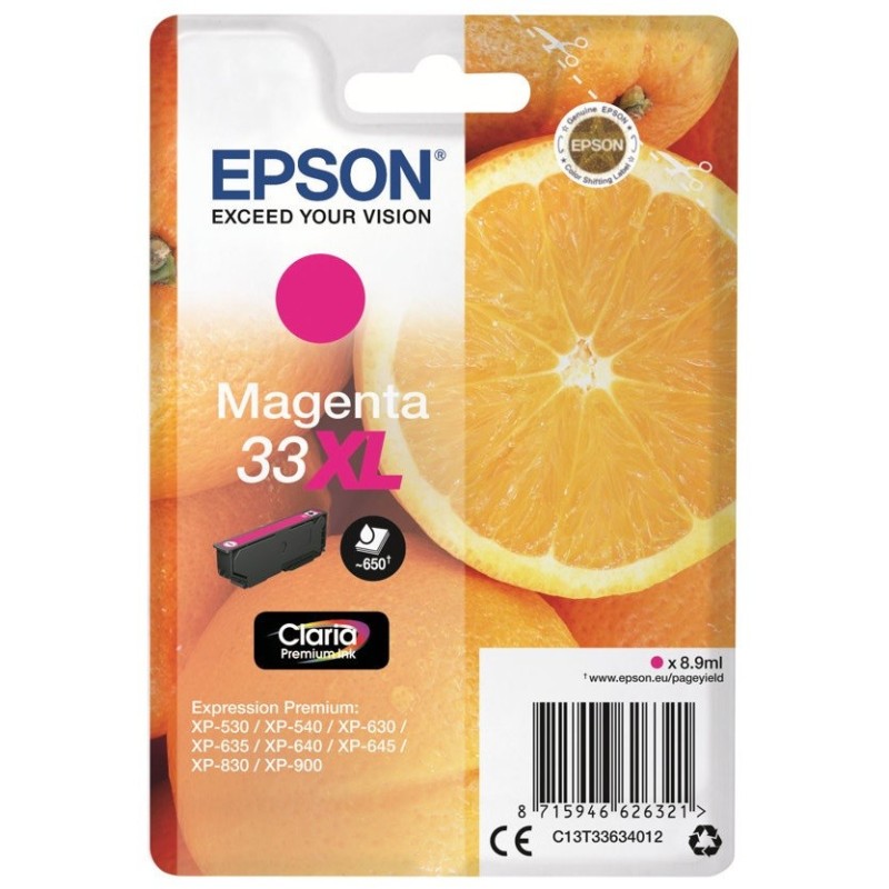 Cartouche Magenta Epson Haute Capacité pour Expression Premium XP-630 / XP-830  ... (n°33XL - orange), Toner Express : achat en 