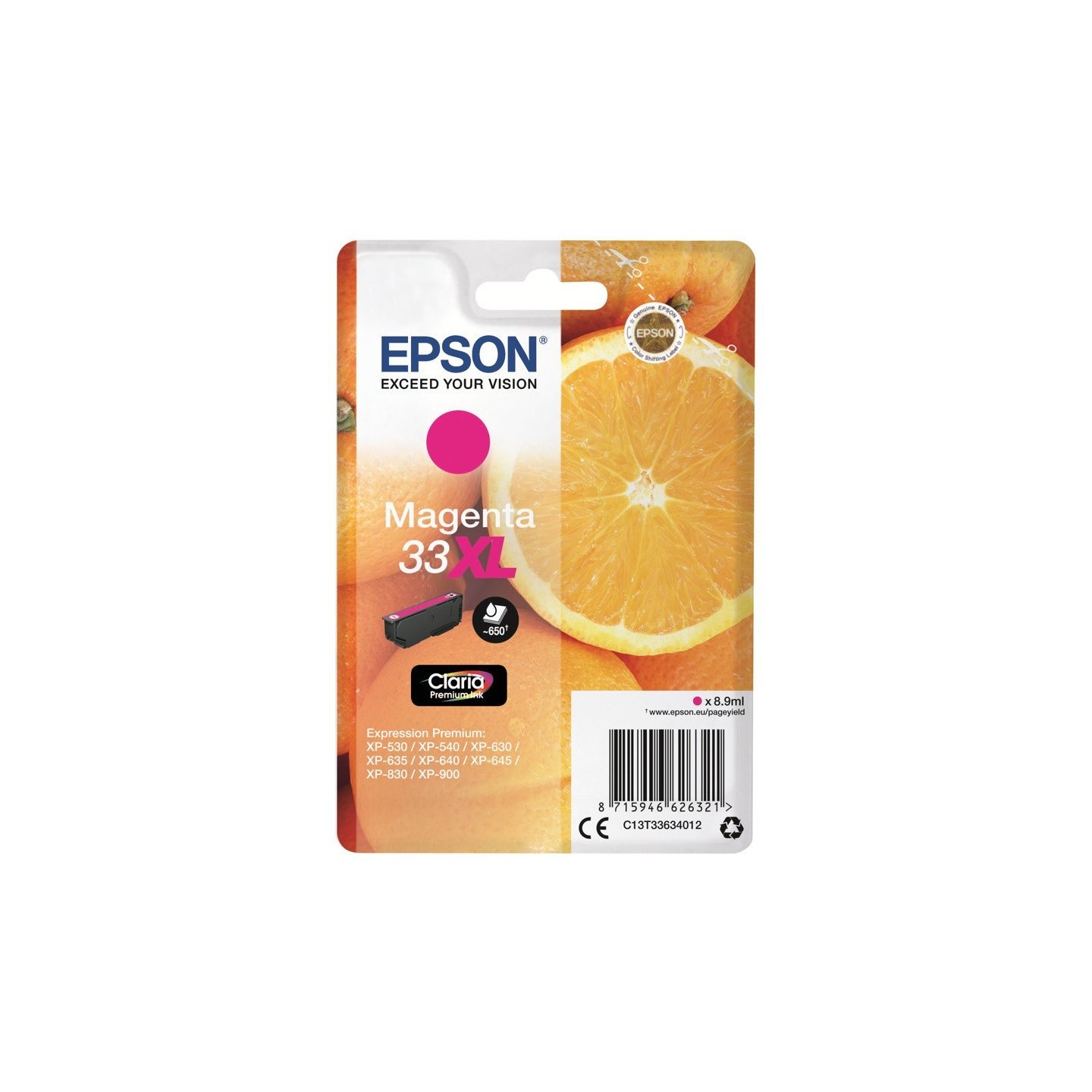 Cartouche Magenta Epson Haute Capacité pour Expression Premium XP-630 / XP-830  ... (n°33XL - orange), Toner Express : achat en 