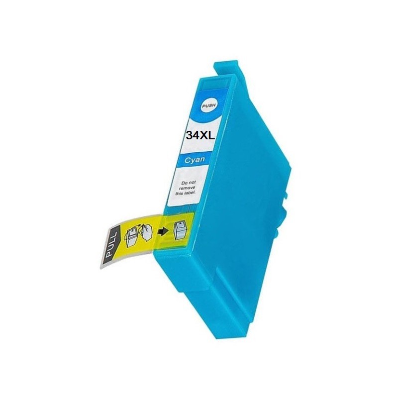 Cartouche d'encre Cyan générique Haute Capacité pour Epson WorkForce 3720DWF/3725DWF .. (n°34XL) (balle de golf)