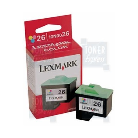 Cartouche couleur LEXMARK N°26 (10N0026) Haute Capa, Toner Express : achat en ligne de Cartouche couleur LEXMARK N°26 (10N0026) 