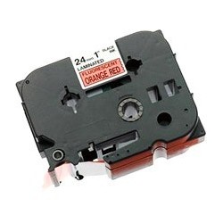 Ruban Matriciel noir/Orange fluo Brother  (TZ-B51)  24mm, Toner Express : achat en ligne de Ruban Matriciel noir/Orange fluo Bro