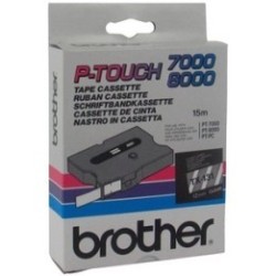 Cassette rubans Brother 12 mm Noir/transparent, Toner Express : achat en ligne de Cassette rubans Brother 12 mm Noir/transparent