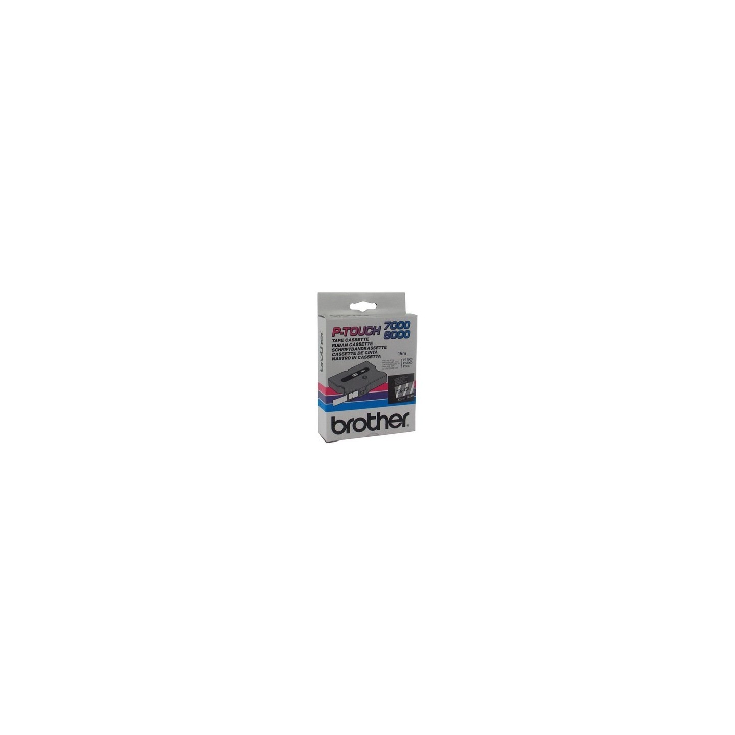Cassette rubans Brother 12 mm Noir/transparent, Toner Express : achat en ligne de Cassette rubans Brother 12 mm Noir/transparent