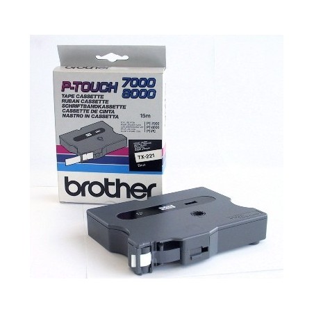 Cassette rubans Brother 12 mm blanc/noir, Toner Express : achat en ligne de Cassette rubans Brother 12 mm blanc/noir pour imprim