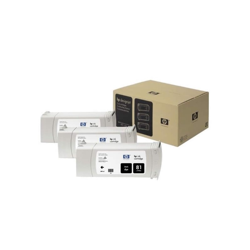 Multipack cartouches teintées Noires HP pour Designjet 5000 (N°81), Toner Express : achat en ligne de Multipack cartouches teint