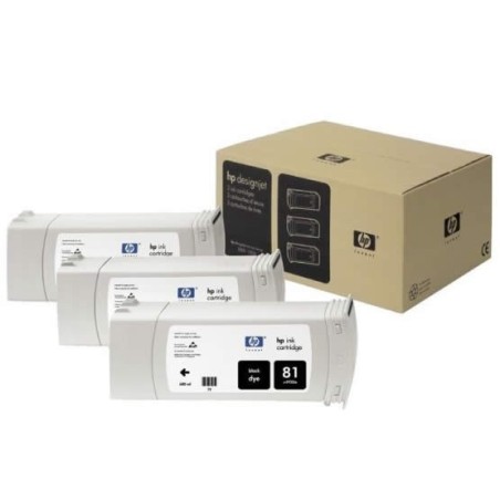 Multipack cartouches teintées Noires HP pour Designjet 5000 (N°81), Toner Express : achat en ligne de Multipack cartouches teint