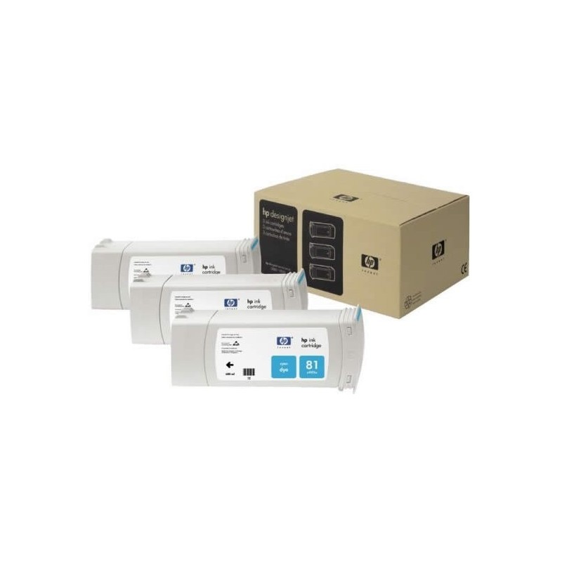Multipack cartouches teintées Cyan HP pour Designjet 5000 (N°81), Toner Express : achat en ligne de Multipack cartouches teintée