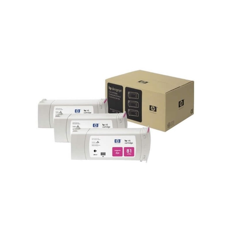 Multipack cartouches teintées magenta HP pour Designjet 5000 (N°81), Toner Express : achat en ligne de Multipack cartouches tein