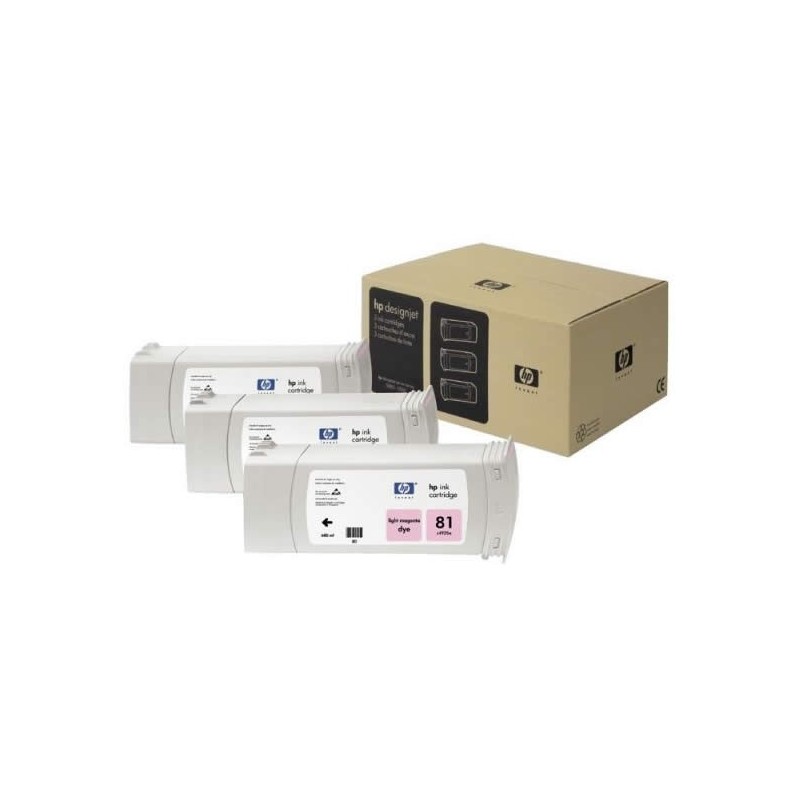 Multipack cartouches teintées magenta clair HP pour Designjet 5000 (N°81), Toner Express : achat en ligne de Multipack cartouche
