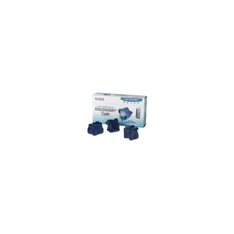 3 x Encre solide cyan Xerox pour Phaser 8560 / 8560mfp, Toner Express : achat en ligne de 3 x Encre solide cyan Xerox pour Phase