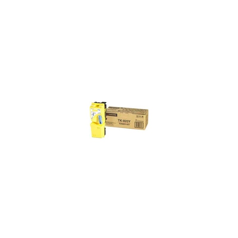 Toner jaune Kyocera Mita pour FS-C8100DN (TK-820Y), Toner Express : achat en ligne de Toner jaune Kyocera Mita pour FS-C8100DN (