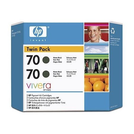 2 x Cartouche noir mat HP pour Designjet Z2100 / Z23100 (N°70), Toner Express : achat en ligne de 2 x Cartouche noir mat HP pour