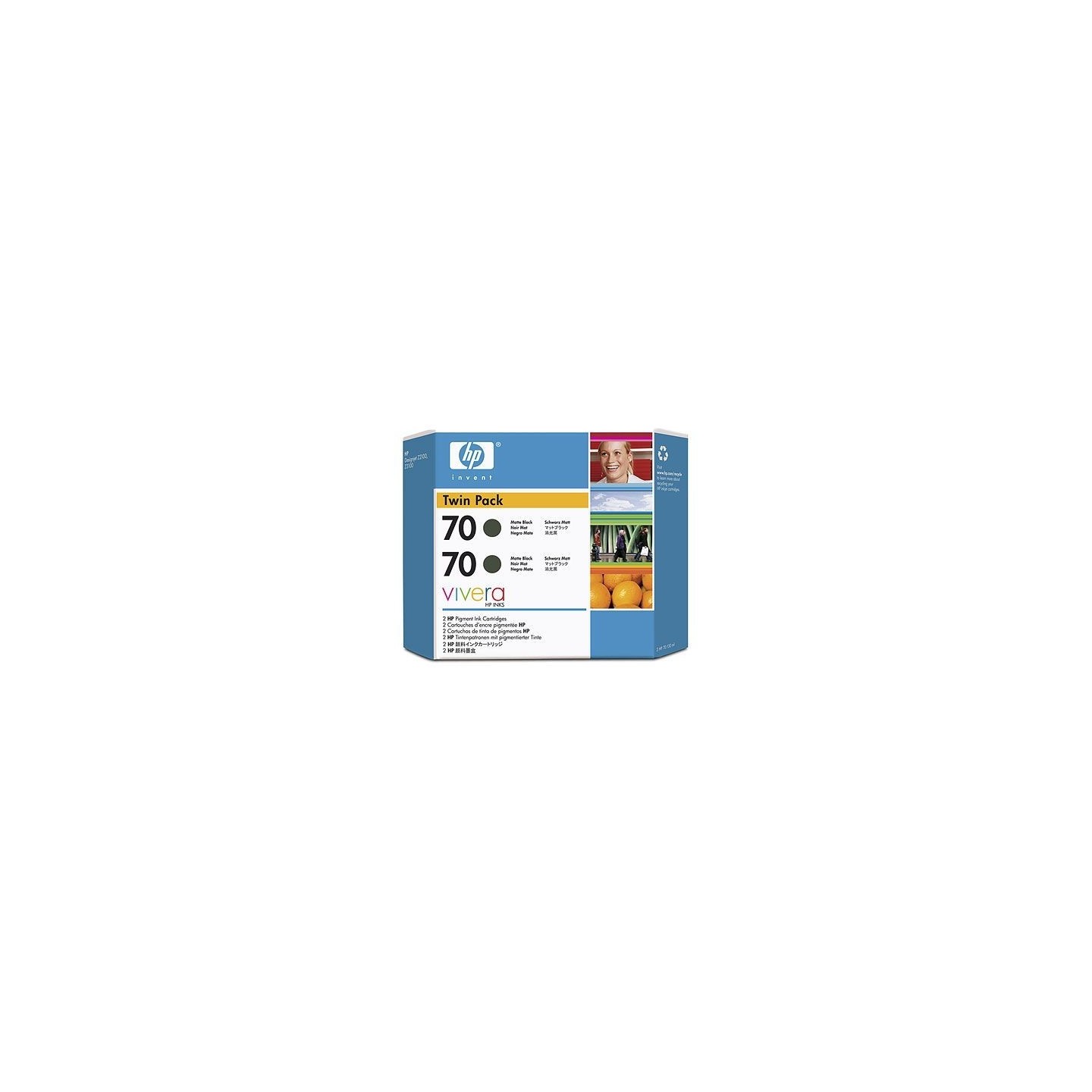 2 x Cartouche noir mat HP pour Designjet Z2100 / Z23100 (N°70), Toner Express : achat en ligne de 2 x Cartouche noir mat HP pour