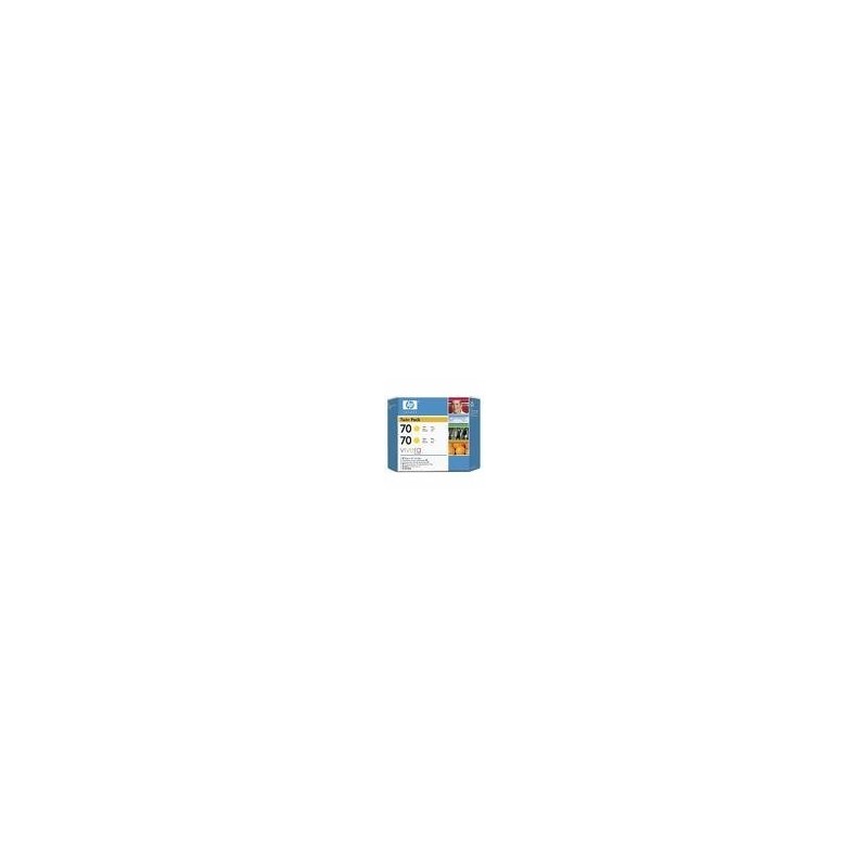 Pack de 2 cartouche jaune HP pour Designjet Z2100 / Z23100 (N°70), Toner Express : achat en ligne de Pack de 2 cartouche jaune H