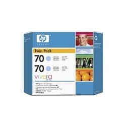 Pack de 2 cartouche cyan clair HP pour Designjet Z2100 / Z23100 (N°70), Toner Express : achat en ligne de Pack de 2 cartouche cy
