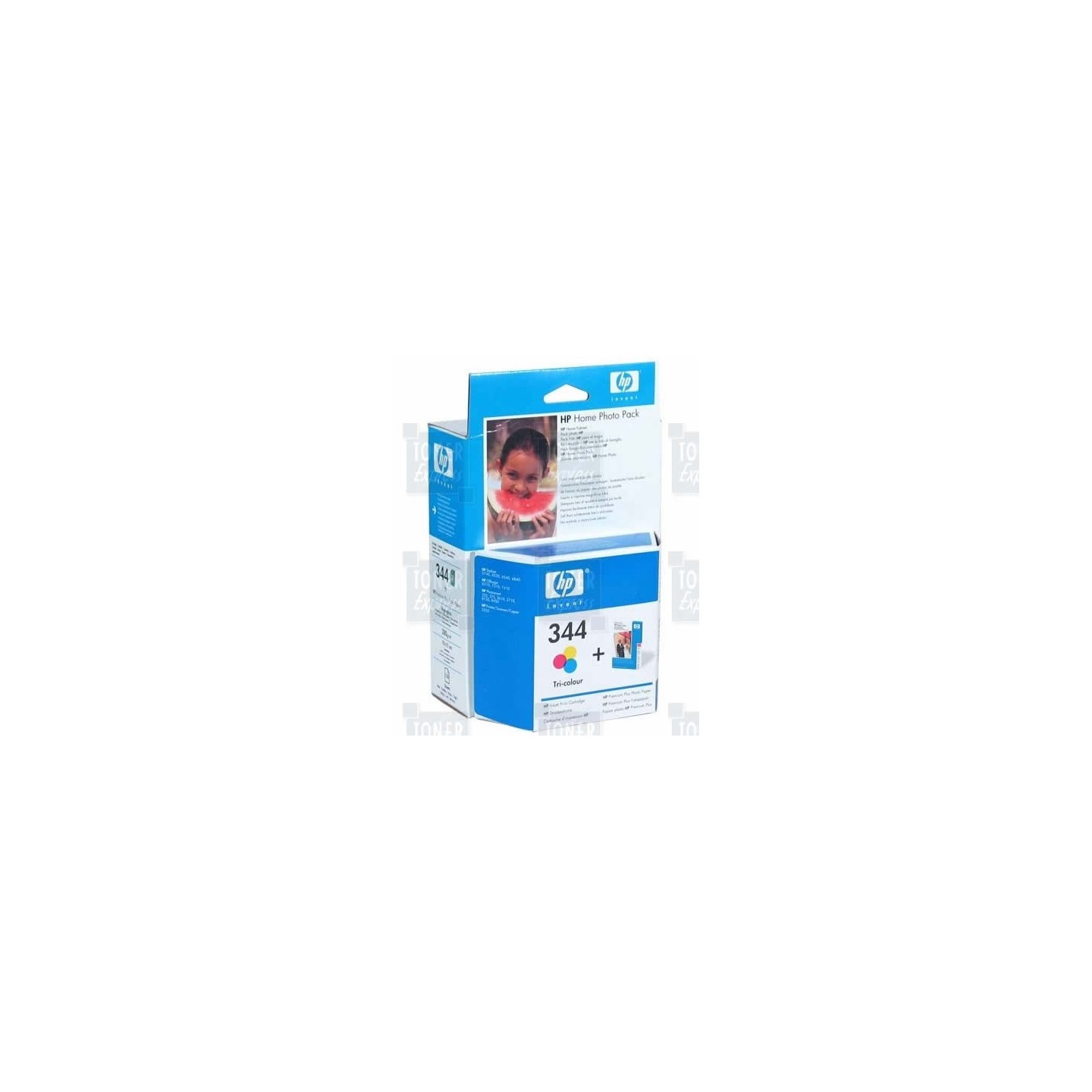 Cartouche d'encre Couleur HP n°344 + 130 Feuilles papier photo (Q7873EE), Toner Express : achat en ligne de Cartouche d'encre Co