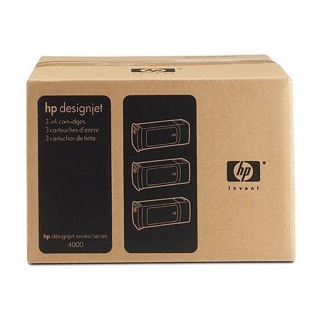 Pack de 3 cartouches cyan grande capacité HP pour Designjet 4000 (N°90), Toner Express : achat en ligne de Pack de 3 cartouches 