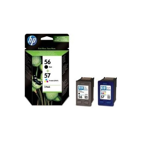 Pack cartouche encre HP 1 Noire N°56 + 1 couleur N°57, Toner Express : achat en ligne de Pack cartouche encre HP 1 Noire N°56 + 