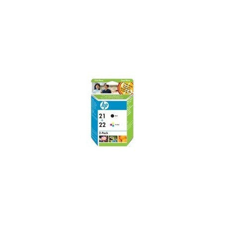 Pack cartouche encre HP 1 Noire N°21 + 1 couleur N°22, Toner Express : achat en ligne de Pack cartouche encre HP 1 Noire N°21 + 