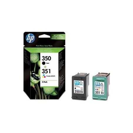 Pack cartouche encre HP 1 Noire N°350 + 1 couleur N°351, Toner Express : achat en ligne de Pack cartouche encre HP 1 Noire N°350