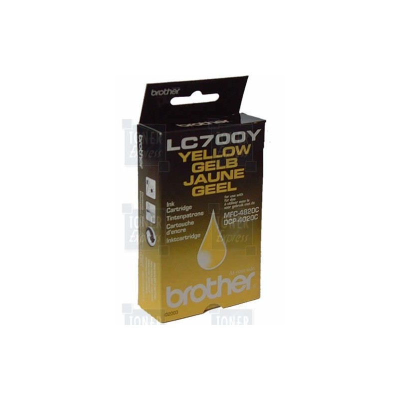 Cartouche d'encre Brother LC700Y Jaune, Toner Express : achat en ligne de Cartouche d'encre Brother LC700Y Jaune pour imprimante