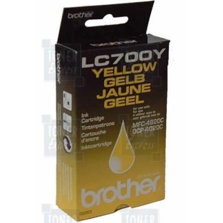 Cartouche d'encre Brother LC700Y Jaune, Toner Express : achat en ligne de Cartouche d'encre Brother LC700Y Jaune pour imprimante