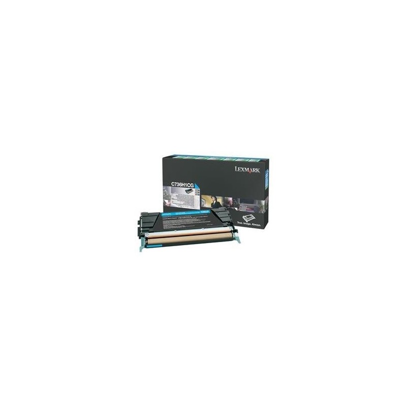 Toner cyan longue durée Lexmark pour C736 / X736 / X738, Toner Express : achat en ligne de Toner cyan longue durée Lexmark pour 