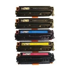 Pack de 4 Toners génériques + 1 noir pour HP  laserjet CP2020/CP2025/CM2320MPF (304A), Toner Express : achat en ligne de Pack de